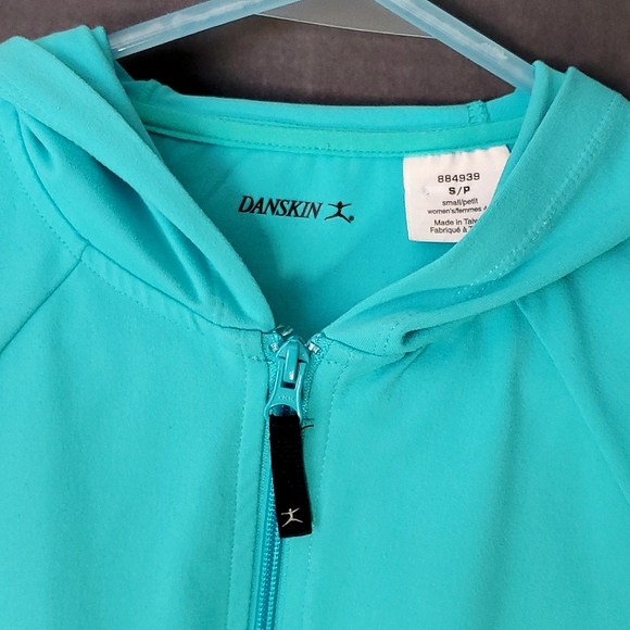 Danskin Aqua Fleece Zip Up with Hood and Vented Pockets - Size Small - Picture 5 of 13